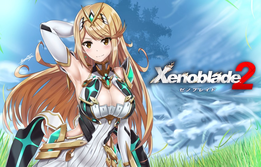 mythra (xenoblade chronicles and 1 more) drawn by nez-box