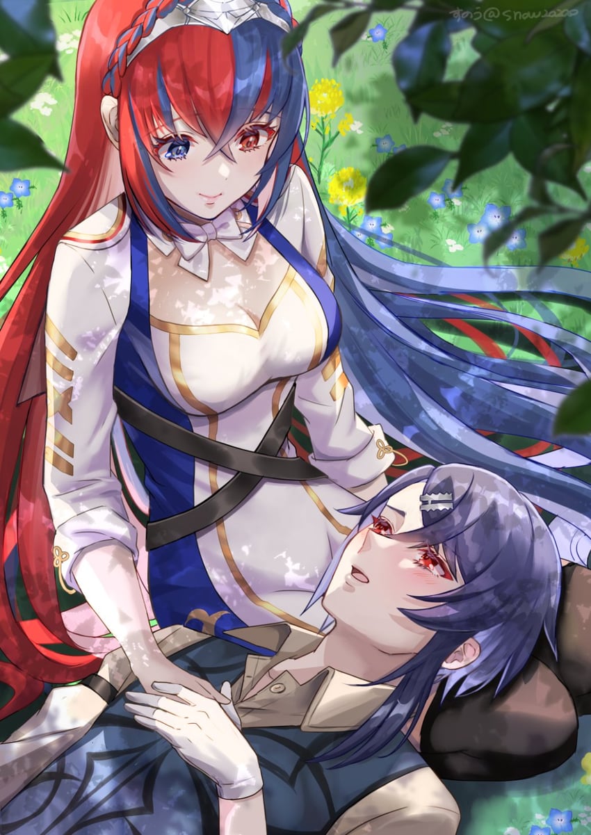 alcryst and female alear (fire emblem and 1 more) drawn by snow20200