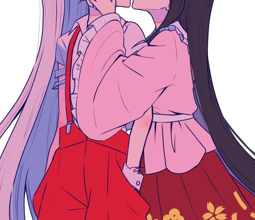 fujiwara no mokou and houraisan kaguya (touhou) drawn by ta_mi_01000