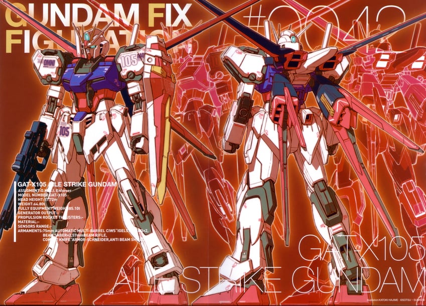 strike gundam and aile strike gundam (gundam and 1 more) drawn by katoki_hajime