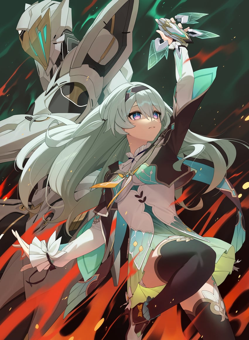 firefly and sam (honkai and 1 more) drawn by narut_(gurenarut)