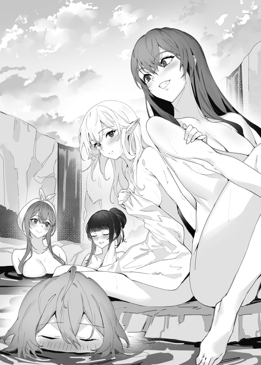 ryu lion, alise lovell, astraea, gojouno kaguya, and lyra (dungeon ni deai wo motomeru no wa machigatteiru darou ka and 1 more) drawn by kakage
