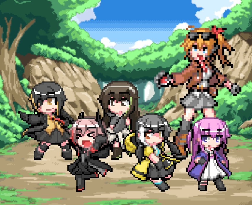 m16a1, m4a1, m4 sopmod ii, st ar-15, ro635, and 1 more (pokemon and 1 more) drawn by papurika_modoki