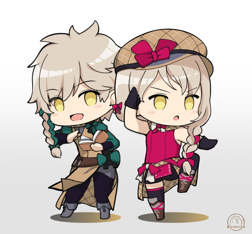 framme and clanne (fire emblem and 1 more) drawn by komurice