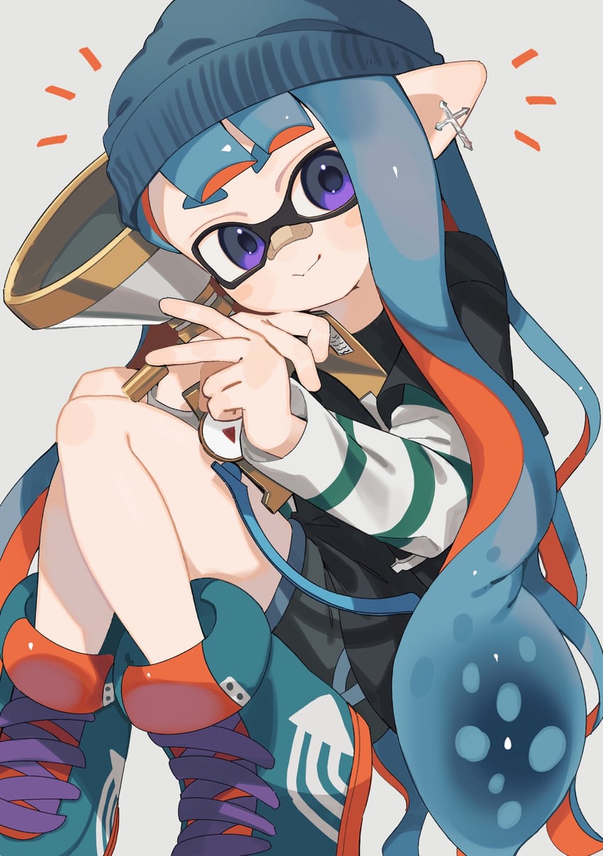 inkling player character and inkling girl (splatoon) drawn by sabata_saba