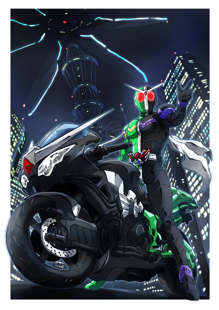 kamen rider double (kamen rider and 2 more) drawn by taiga_hiroyuki