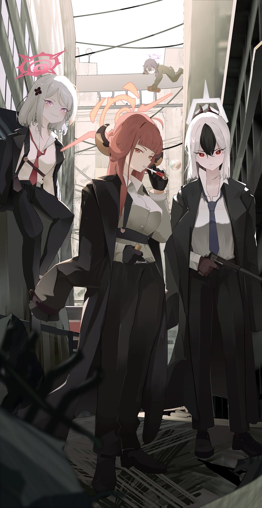 kayoko, aru, mutsuki, and haruka (blue archive) drawn by ryeon_(naturesan)