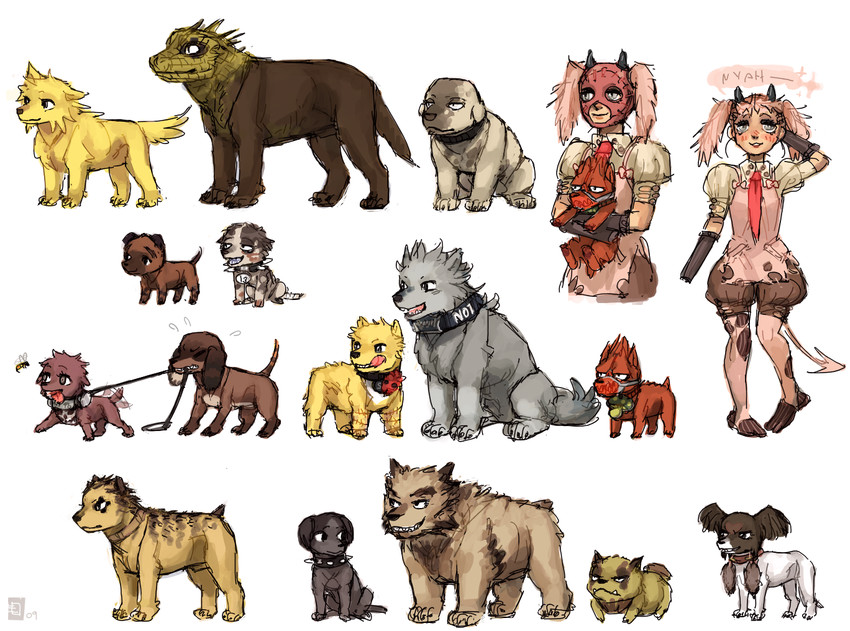 noi, shin, nikaidou, risu, caiman, and 11 more (dorohedoro) drawn by emlan