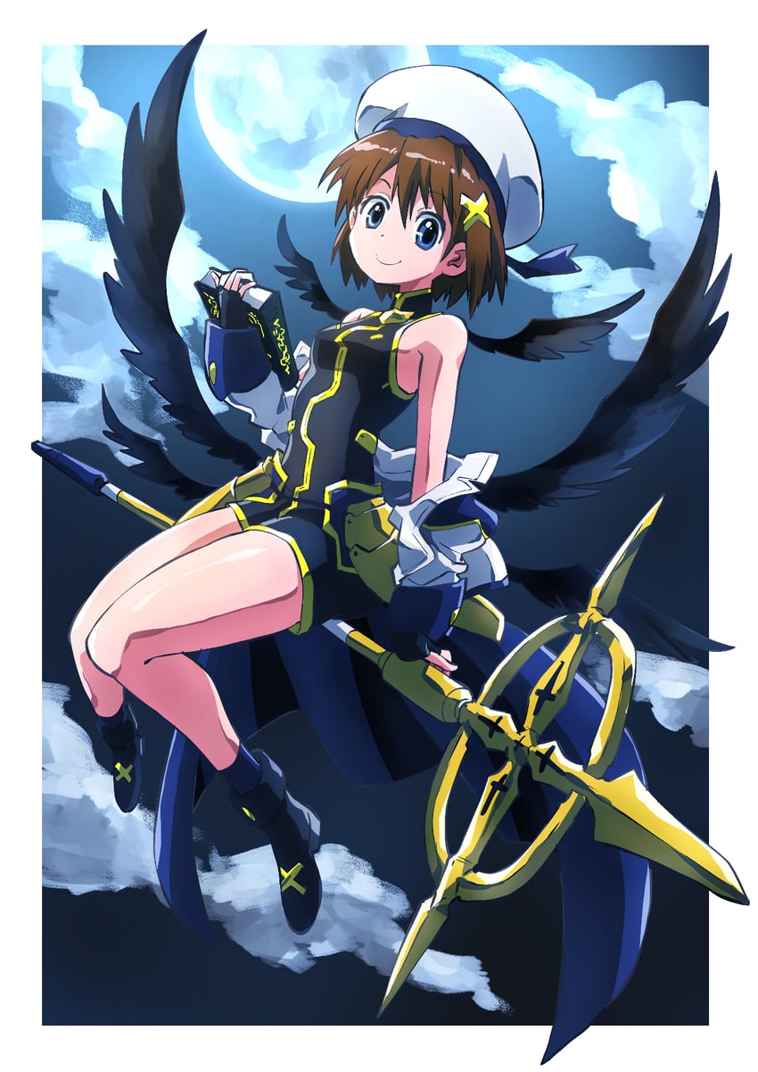 yagami hayate, schwertkreuz, and tome of the night sky (lyrical nanoha and 1 more) drawn by taiga_hiroyuki