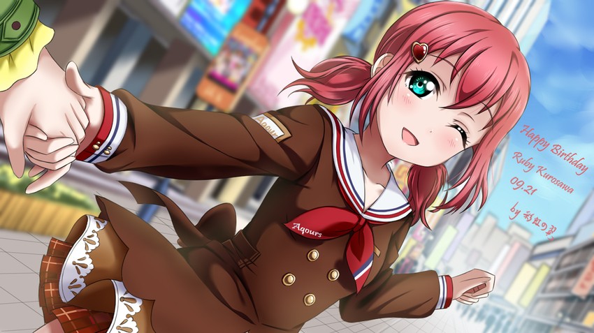 kunikida hanamaru and kurosawa ruby (love live! and 1 more) drawn by xiaoxin041590