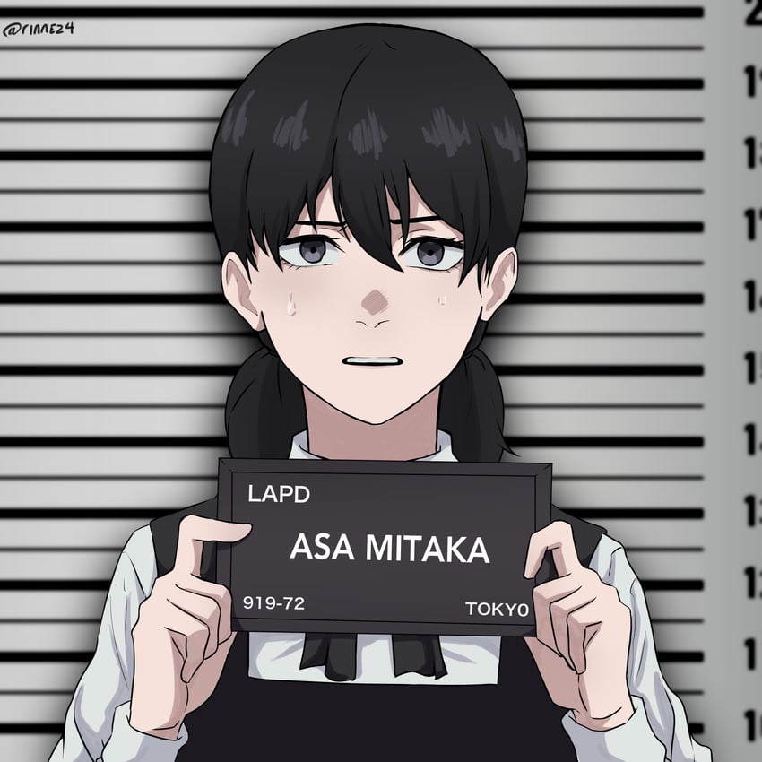 mitaka asa (chainsaw man and 1 more) drawn by rinneko_art