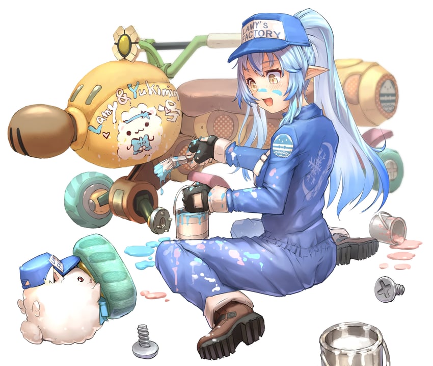 yukihana lamy and yukimin (hololive and 2 more) drawn by mitsuru_(uramitsuru1206)