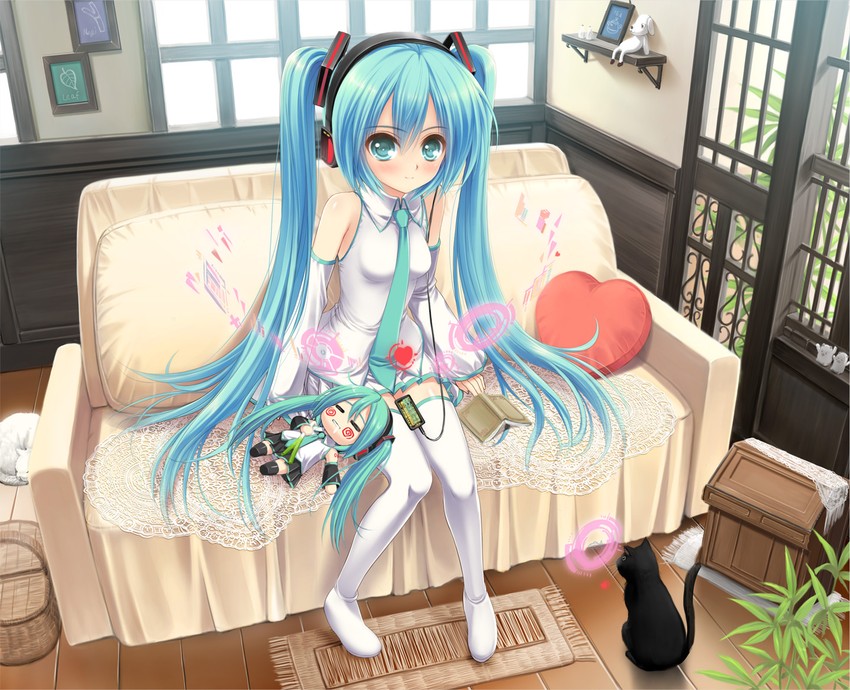 hatsune miku and hachune miku (vocaloid) drawn by norita