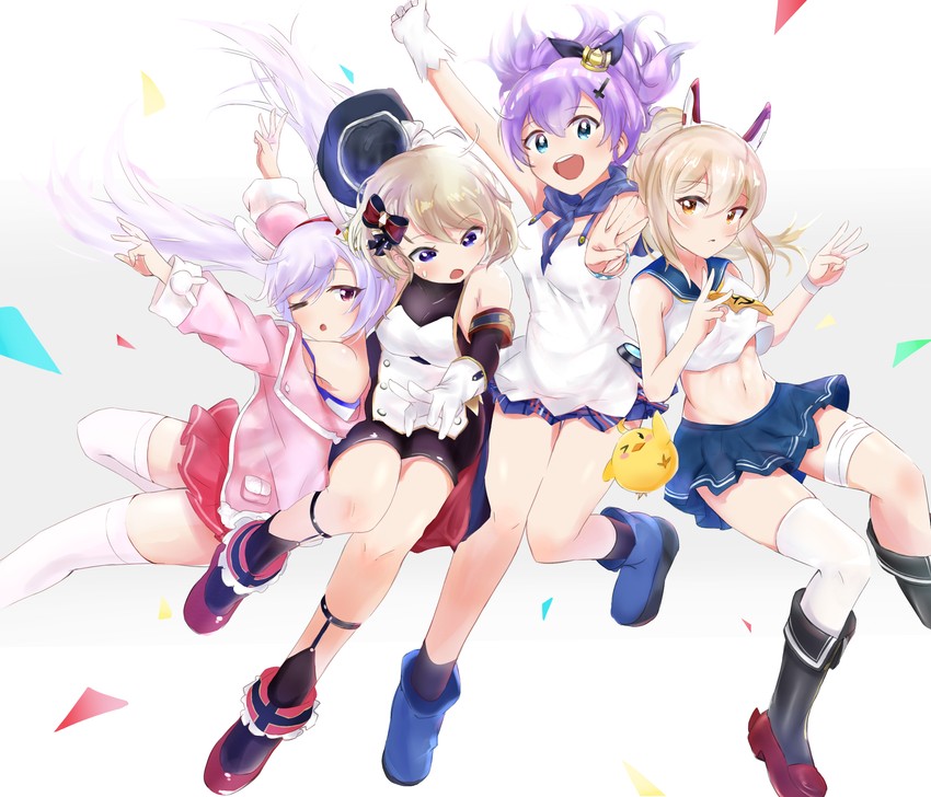 manjuu, ayanami, laffey, javelin, and z23 (azur lane) drawn by okame._(okame124)