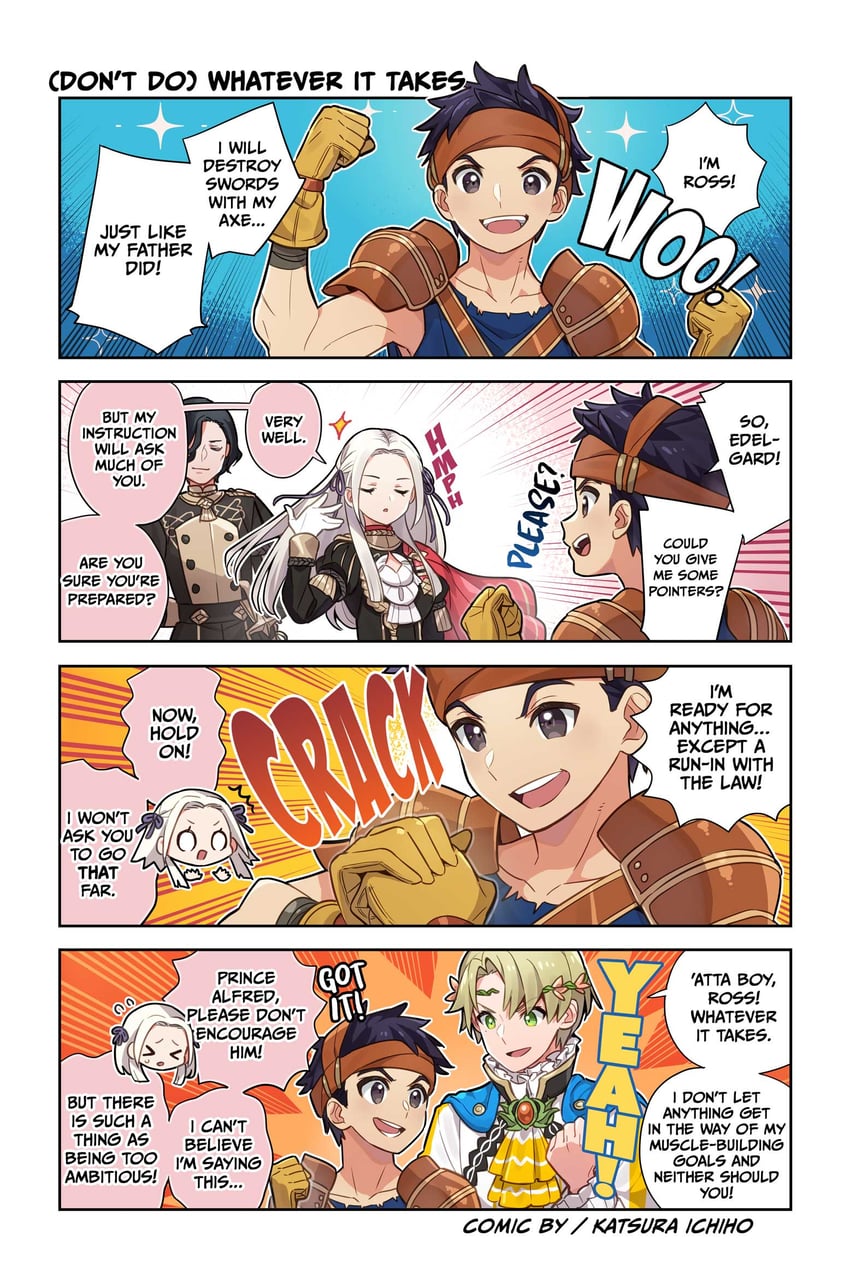edelgard von hresvelg, hubert von vestra, alfred, and ross (fire emblem and 4 more) drawn by katsura_ichiho