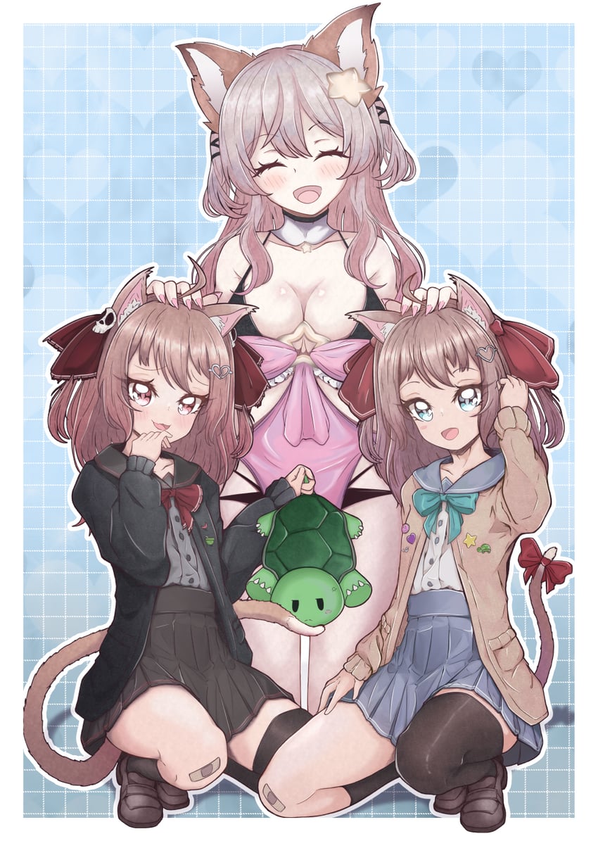 neuro-sama, evil neuro-sama, annytf, and vedal987 (indie virtual youtuber and 1 more) drawn by el_genso