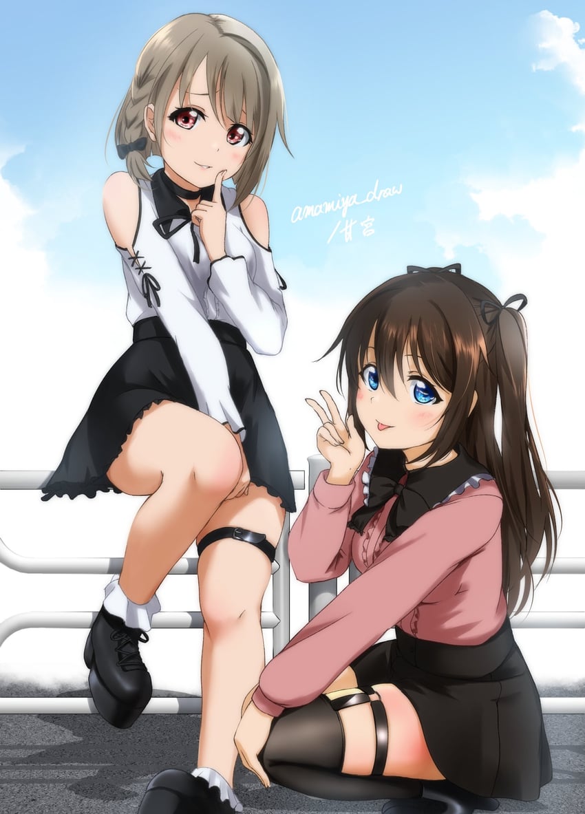 osaka shizuku and nakasu kasumi (love live! and 1 more) drawn by amamiya_(re-amamiya)
