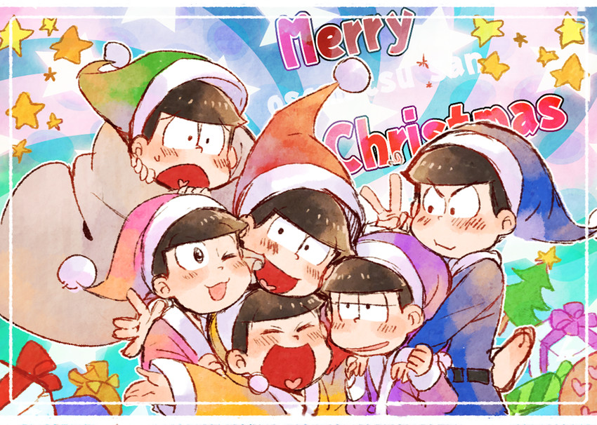 matsuno osomatsu, matsuno karamatsu, matsuno ichimatsu, matsuno jyushimatsu, matsuno choromatsu, and 1 more (osomatsu and 1 more) drawn by yuusuke-kun