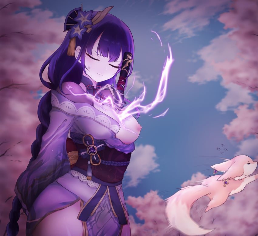 raiden shogun and yae miko (genshin impact) drawn by lee_mae_hyang