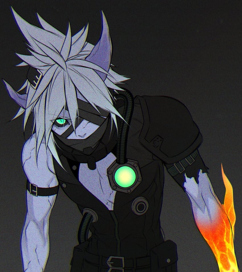 cloud strife (final fantasy and 1 more) drawn by kiki_lala
