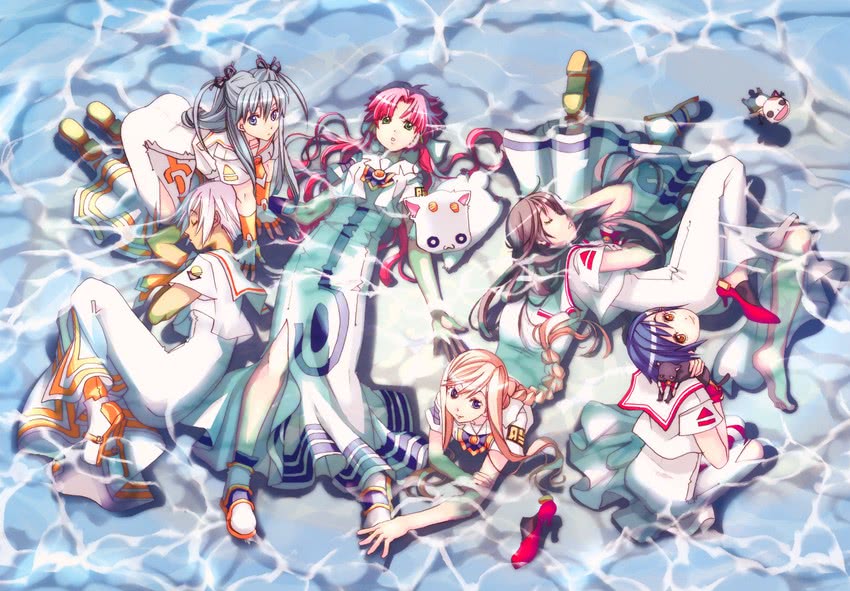 mizunashi akari, alice carroll, aika granzchesta, aria pokoteng, alicia florence, and 4 more (aria) drawn by amano_kozue