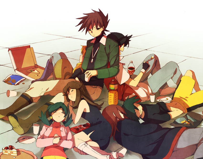 red, ethan, blue oak, silver, kris, and 2 more (pokemon and 2 more) drawn by yui_ko
