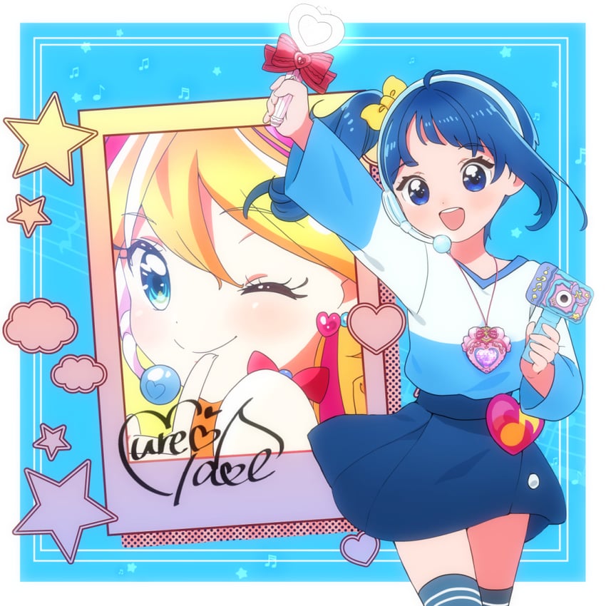 sora harewataru, sakura uta, and cure idol (precure and 2 more) drawn by kyanos_(b_0000ff)