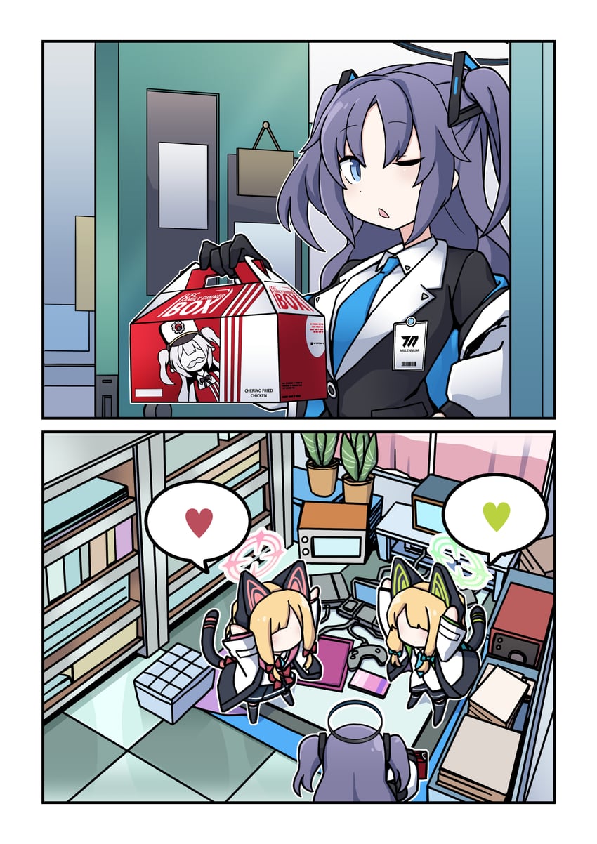 yuuka, momoi, midori, and cherino (blue archive and 1 more) drawn by nagam