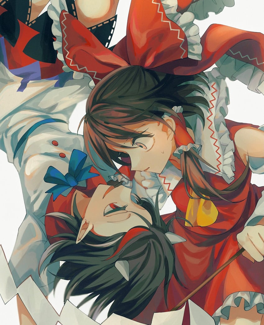 hakurei reimu and kijin seija (touhou) drawn by yanfei_u