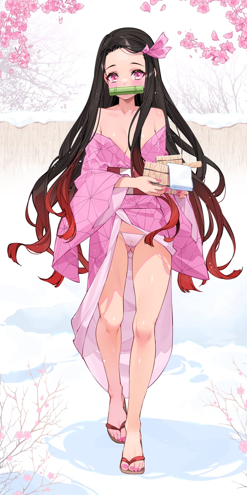 kamado nezuko (kimetsu no yaiba) drawn by waterring