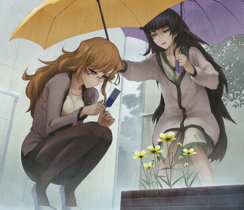 kiryuu moeka and hiyajou maho (steins;gate and 1 more) drawn by huke