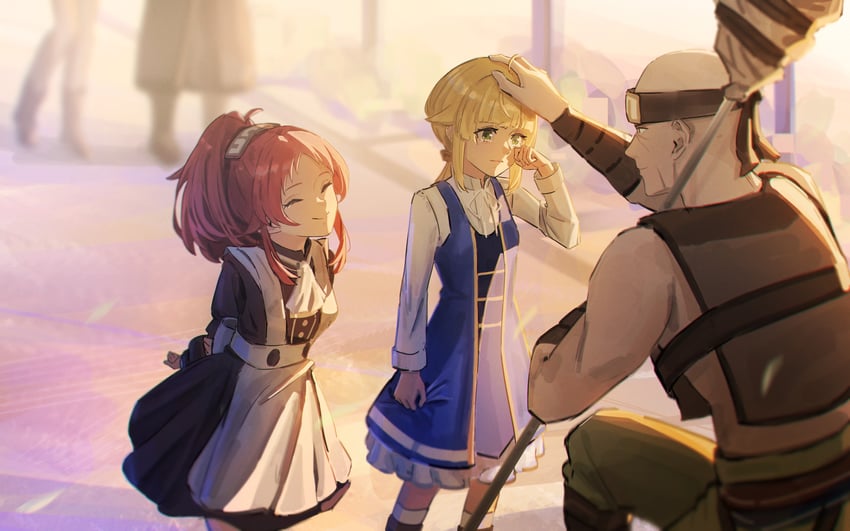 sylphiette, rudeus greyrat, norn greyrat, aisha greyrat, and ruijerd superdia (mushoku tensei) drawn by es_limi