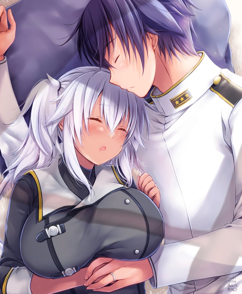 admiral, musashi, and musashi kai ni (kantai collection) drawn by mashiro_yukiya