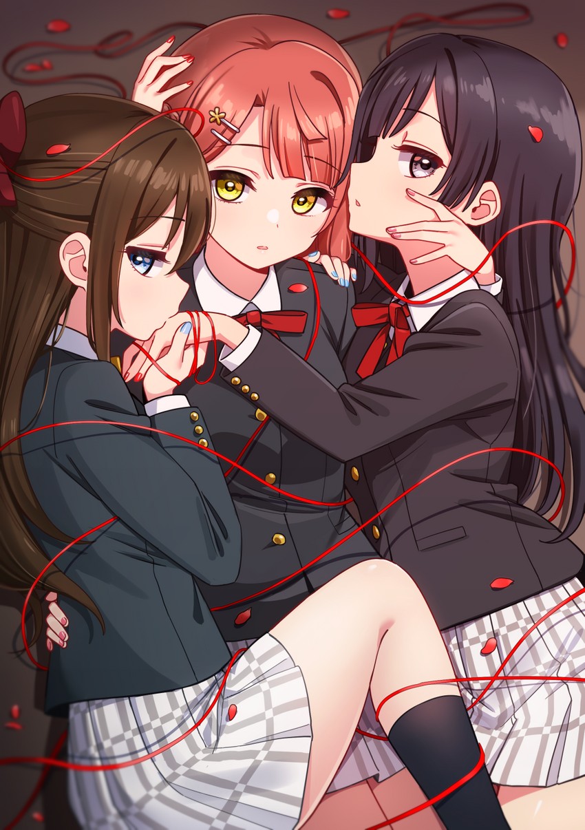 yuki setsuna, uehara ayumu, and osaka shizuku (love live! and 2 more) drawn by deadnooodles