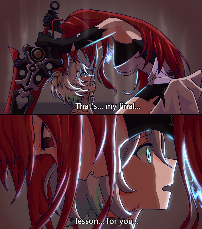 cecilia immergreen and elizabeth rose bloodflame (hololive and 3 more) drawn by fliifyre