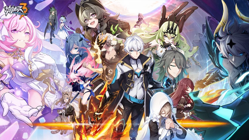 fu hua, elysia, yae sakura, mobius, aponia, and 8 more (honkai and 1 more)