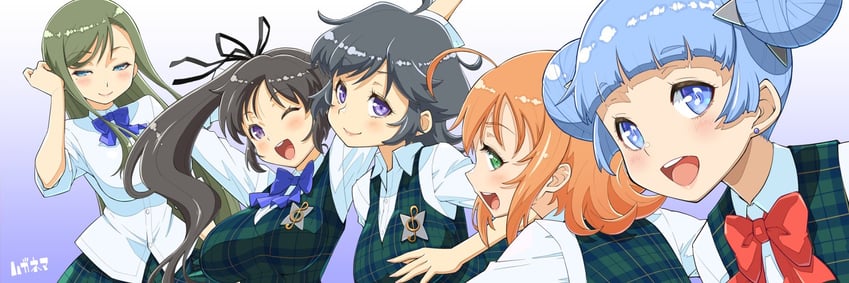 fuga, kanon, chiyo, aria, and kosuzu (senran kagura and 1 more) drawn by haganemaru_kennosuke