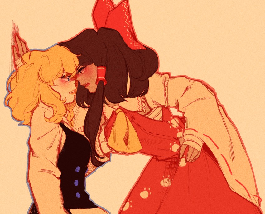 hakurei reimu and kirisame marisa (touhou and 1 more) drawn by pixie_(milkywaypixies)