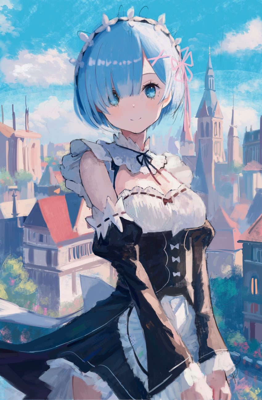 rem (re:zero kara hajimeru isekai seikatsu) drawn by fuyumurasaki