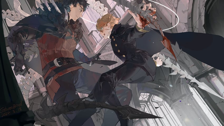 zenon zogratis and langris vaude (black clover) drawn by xingji20108