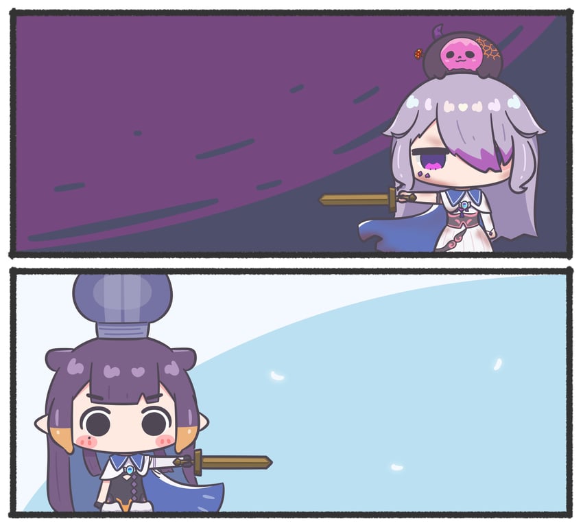 ninomae ina'nis and koseki bijou (hololive and 2 more) drawn by mpien