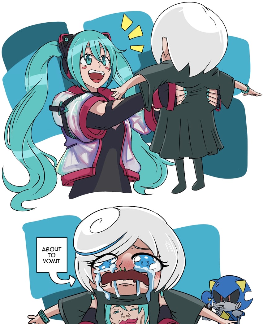 hatsune miku, metal sonic, and sage (vocaloid and 2 more) drawn by theupbringer