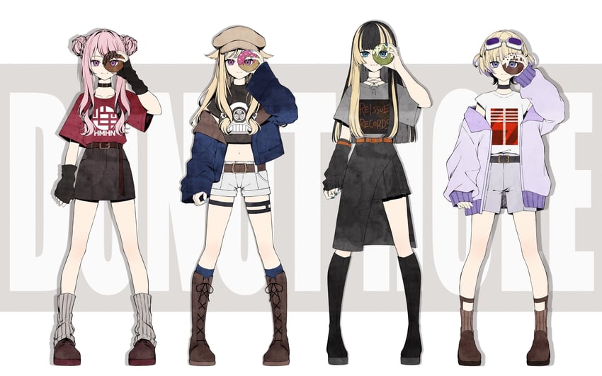 juufuutei raden, todoroki hajime, tanaka hime, and suzuki hina (hololive and 3 more) drawn by yanagida_shiina