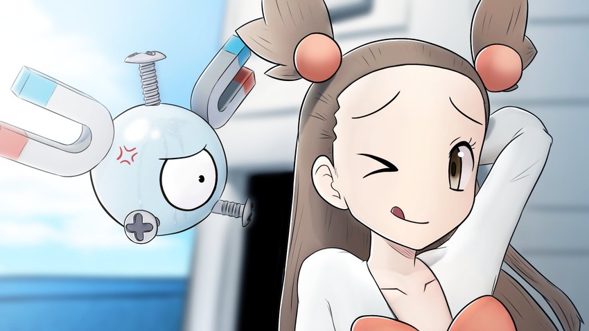 magnemite and jasmine (pokemon and 1 more) drawn by greatm8