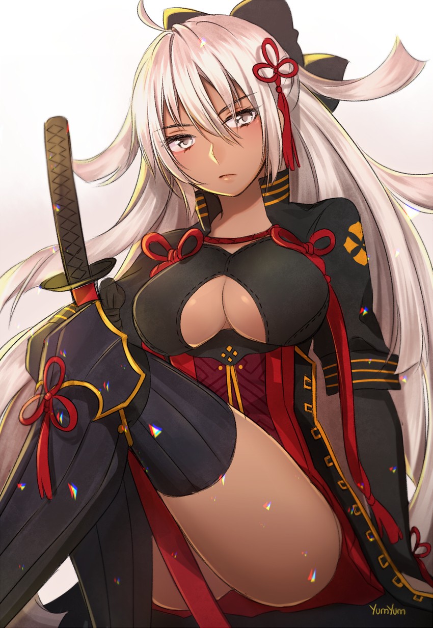 okita souji and okita souji alter (fate and 2 more) drawn by yumyum