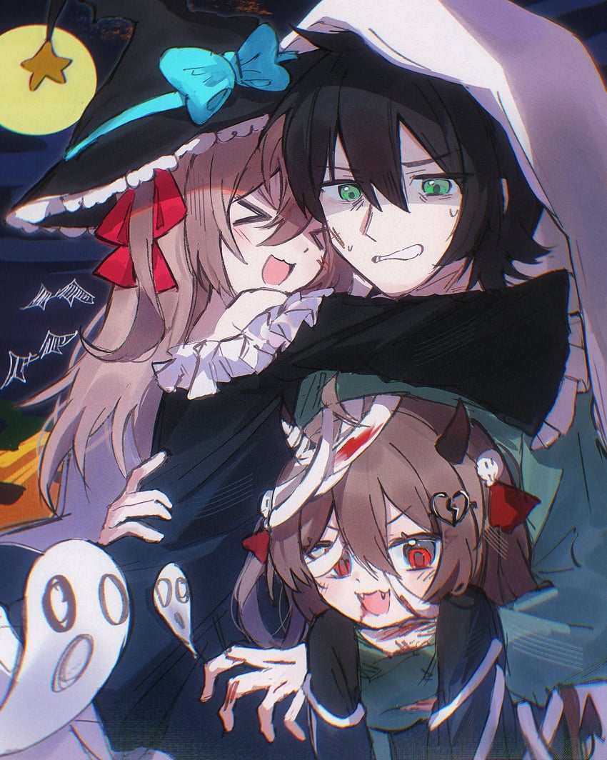 neuro-sama, evil neuro-sama, and vedal987 (vedal ai) drawn by pinkpink939