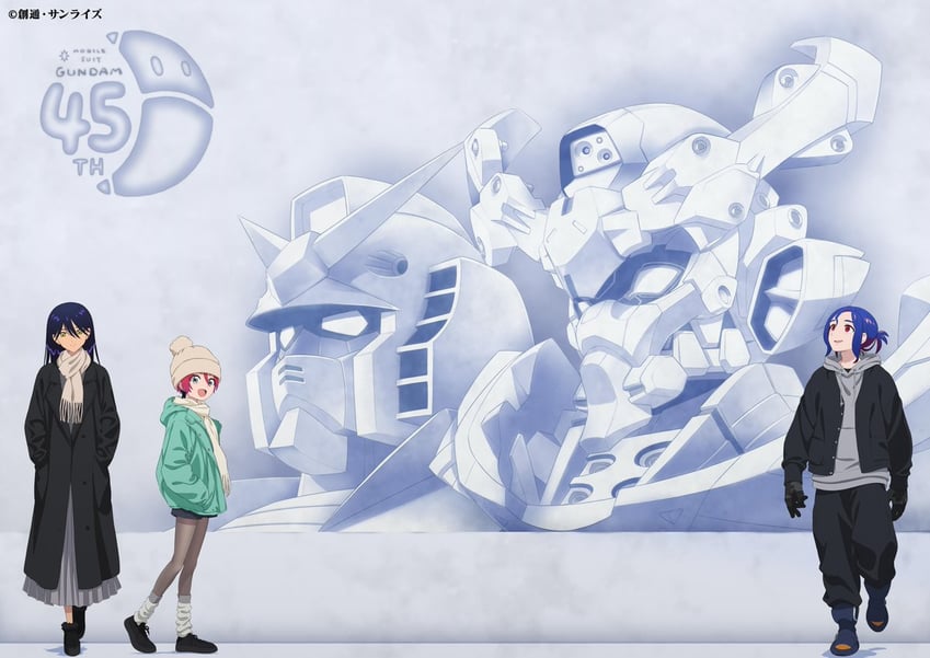 amate yuzuriha, haro, shuji ito, rx-78-2 gundam, nyaan, and 1 more (gundam and 2 more) drawn by watanabe_yoshihiro