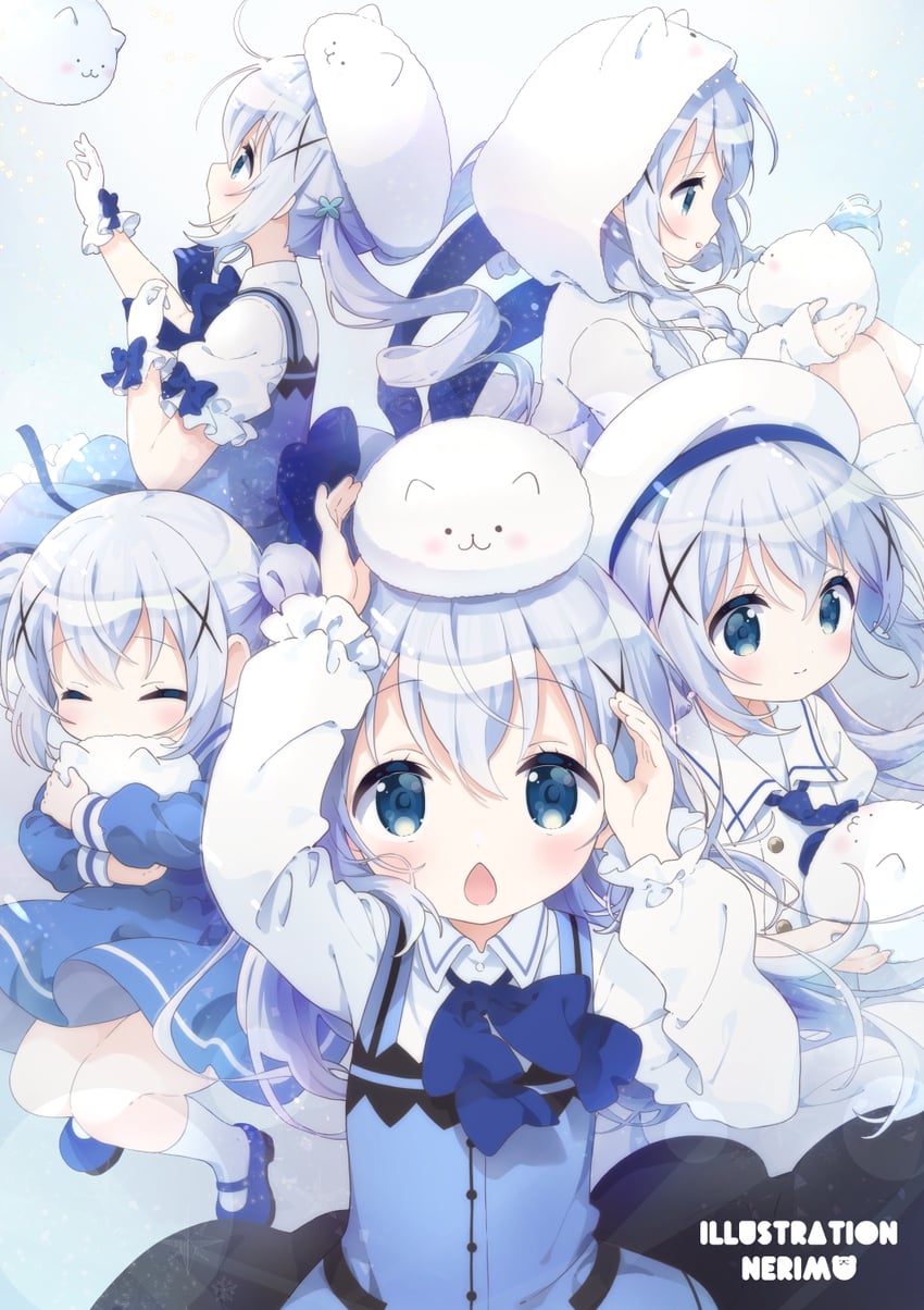 kafuu chino and tippy (gochuumon wa usagi desu ka? and 1 more) drawn by neki_(wakiko)