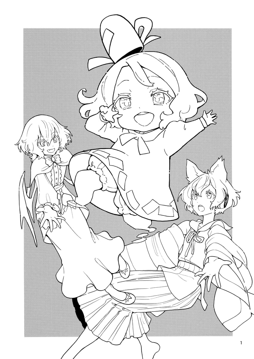 remilia scarlet, toyosatomimi no miko, and soga no tojiko (touhou) drawn by kawayabug