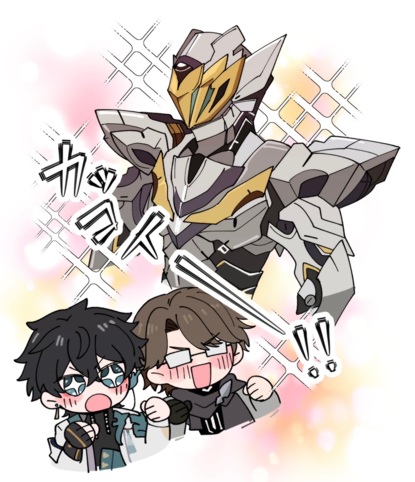 dan heng, sam, and welt yang (honkai and 1 more) drawn by kanayuki
